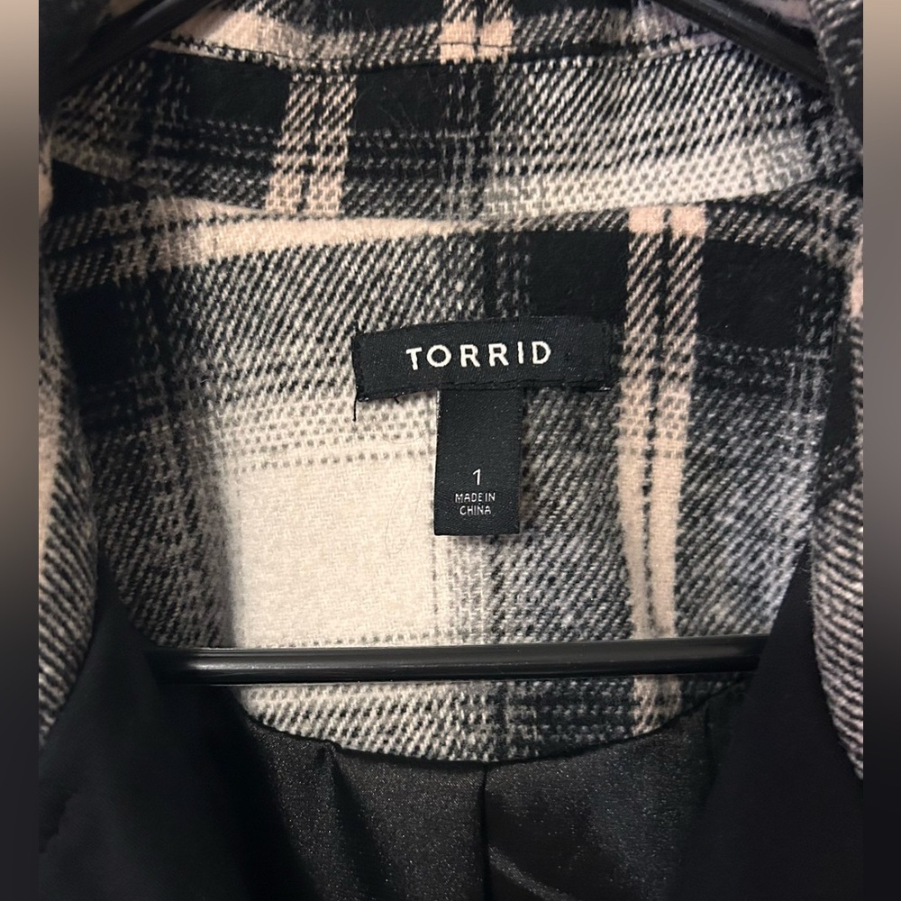 Torrid Black, White & Light Pink Coat - Picture 2 of 9